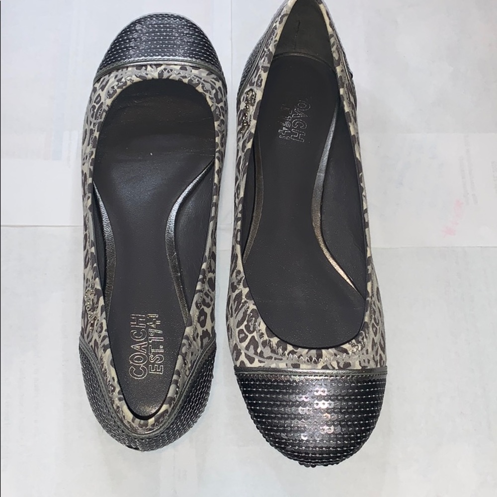 COACH SHINE SEQUIN BALLET FLATS in Ocelot Print